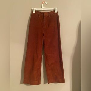 Gap high rise wide-leg crop pant corduroy burnt orange size 00